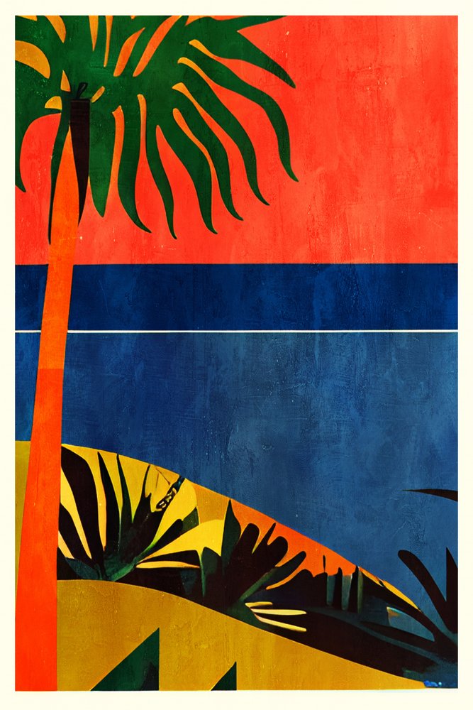 Tropical Palm Sunset by Bo Anderson