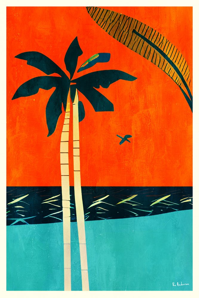 Tropical Sunset Palms by Bo Anderson