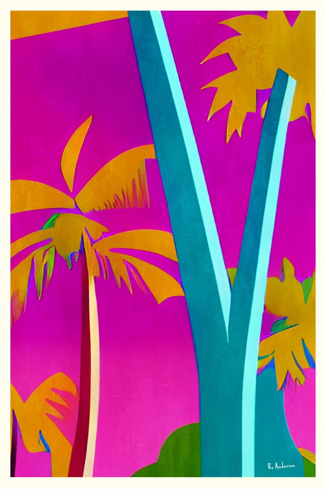 Vibrant Pink Palms by Bo Anderson