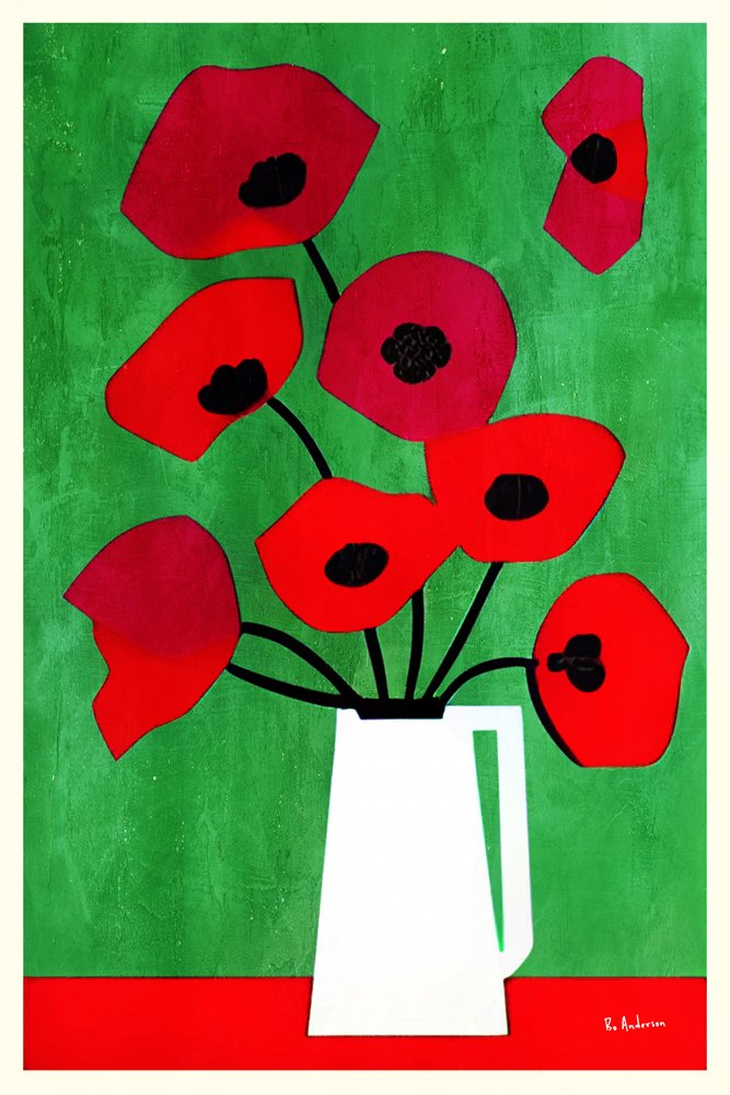Vibrant Red Poppies by Bo Anderson