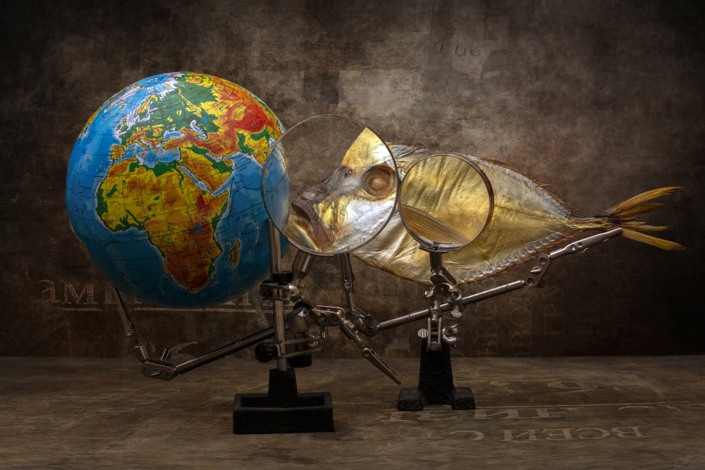 Magnifying Fish and Globe by Brig Barkow
