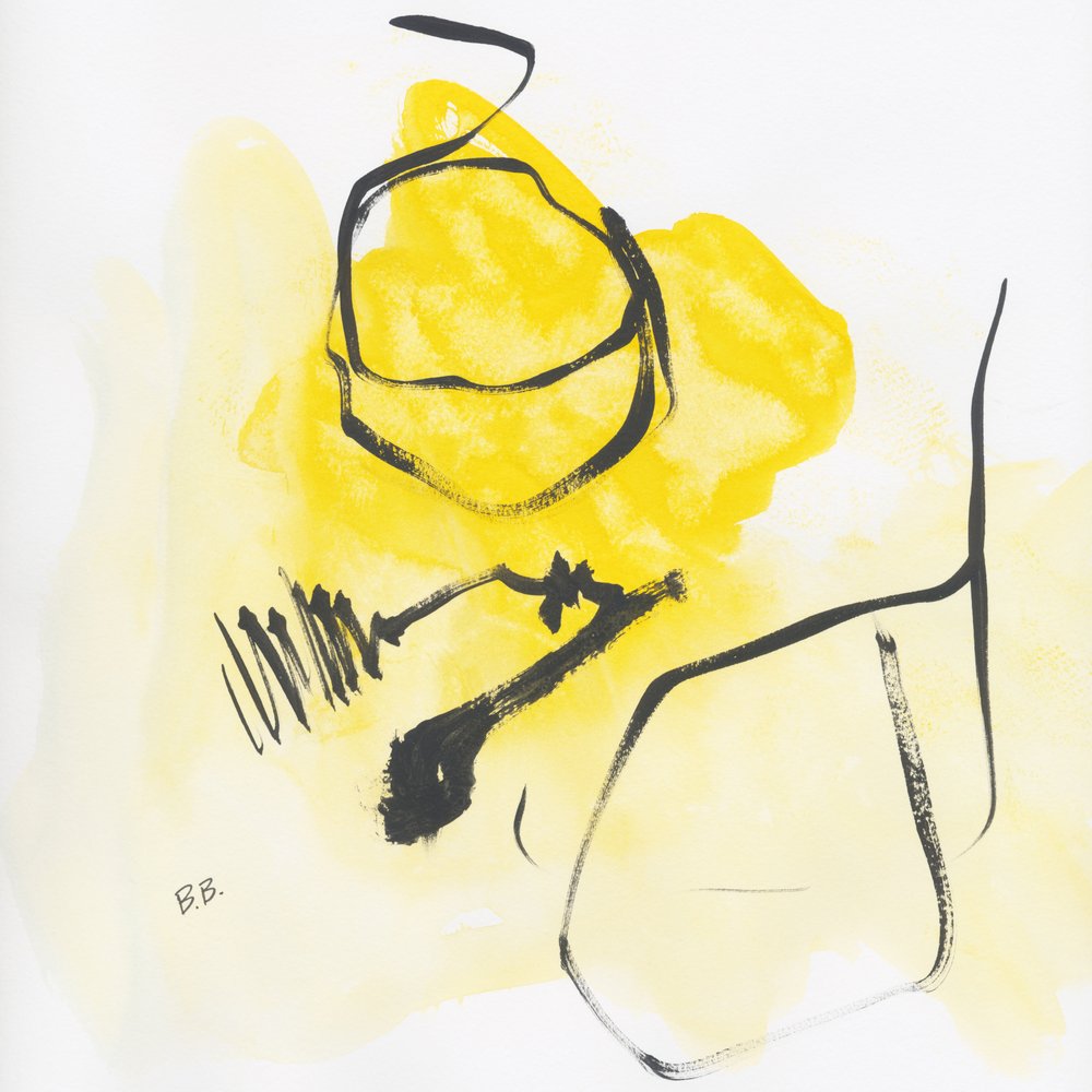 Abstract Yellow Figure by Bronwyn Baker