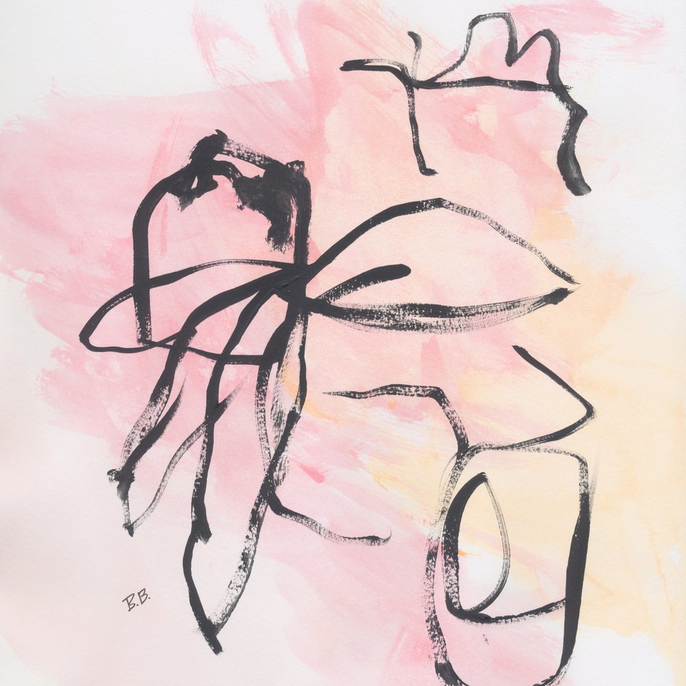 Fluid Pink Abstract by Bronwyn Baker
