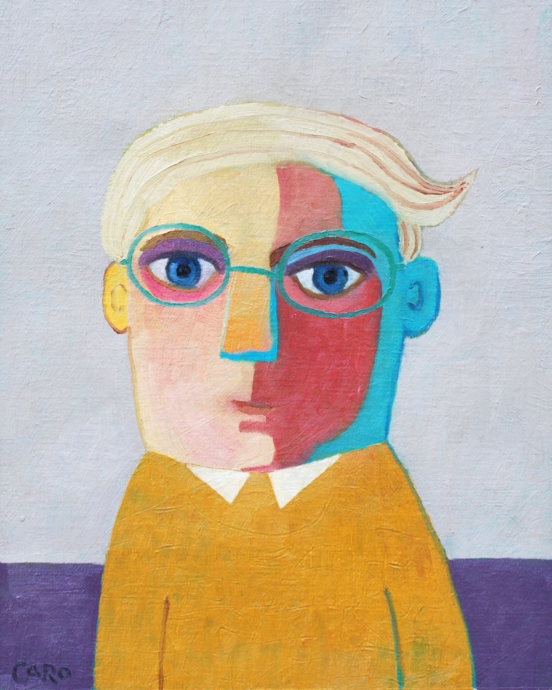 Colorful Man Portrait by Caroline Roberts