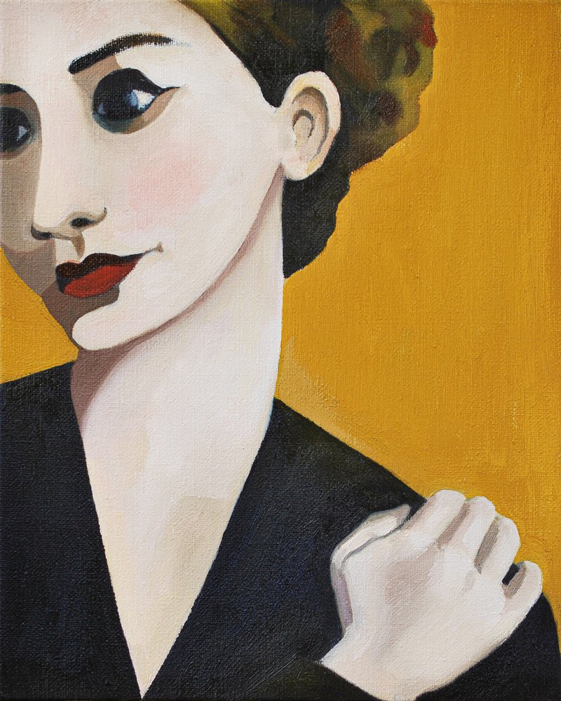 Elegant Woman Red Lips by Caroline Roberts