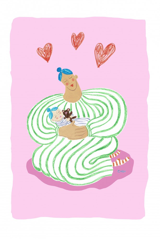 Sweet Mother Baby Hug by Caroline Roberts