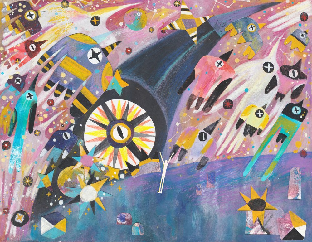 Whimsical Cosmic Birds by Changyu Zou
