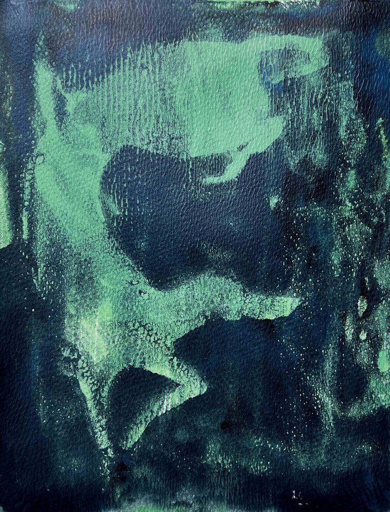 Deep Green Abstract Flow by Christina Misuro