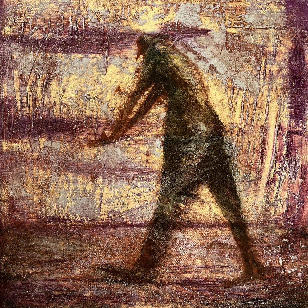 Textured Figure Walking by Christina Misuro