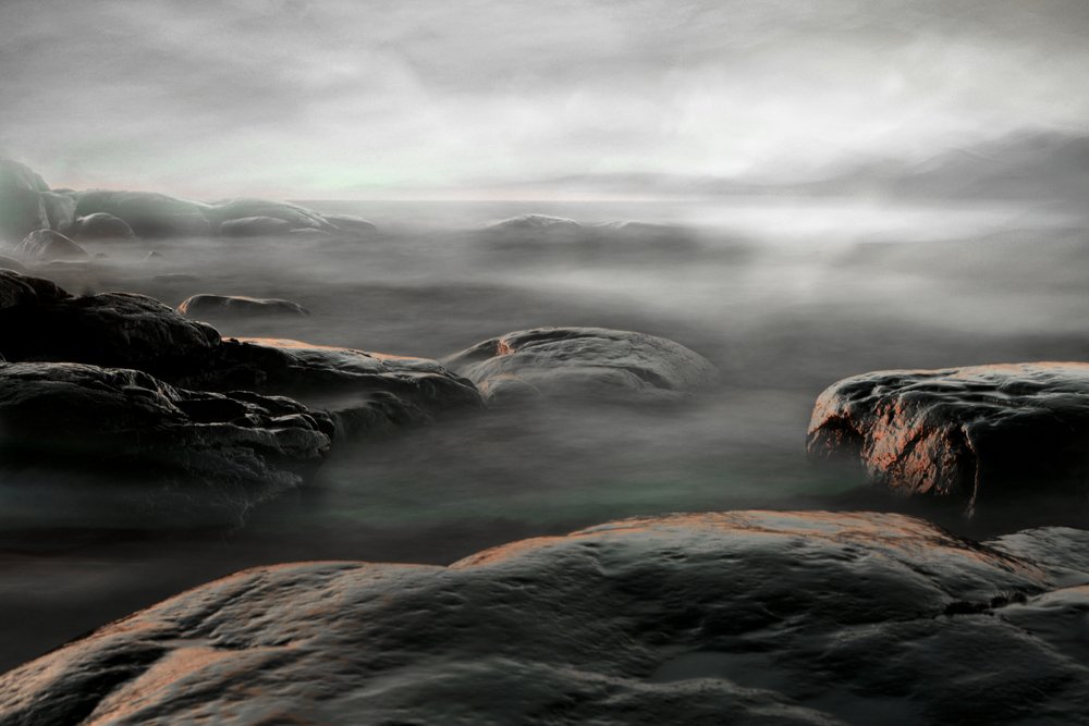 Misty Rocky Shore by Christina Sillen