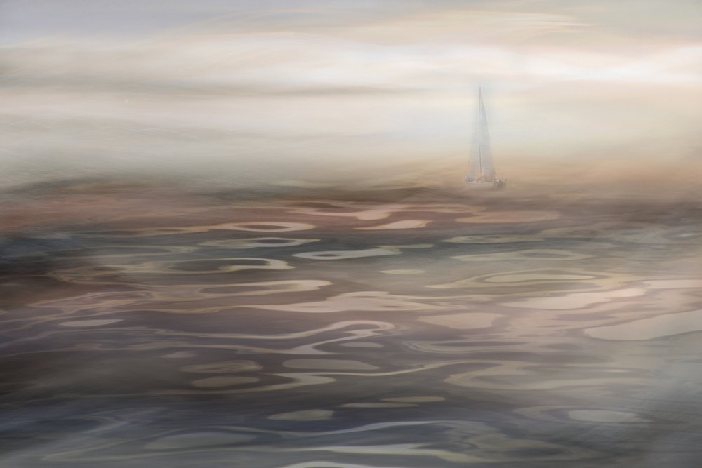 Misty Sailboat Serenity by Christina Sillen
