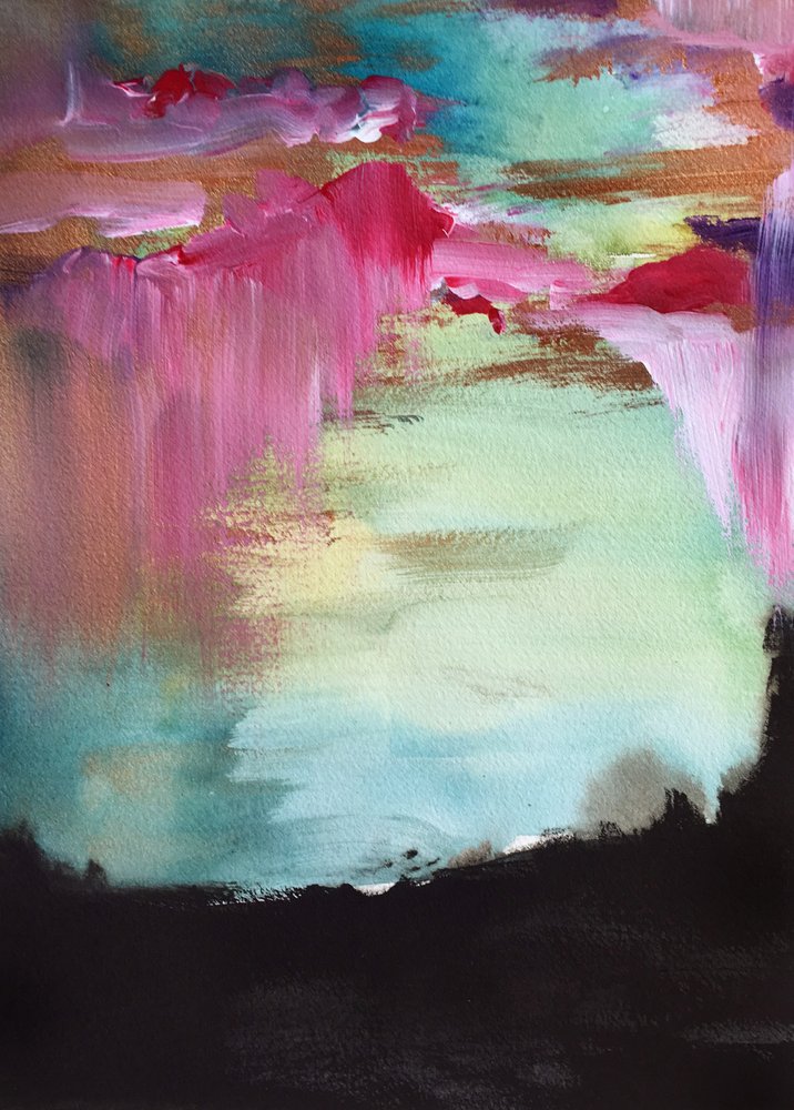Abstract Color Cascade by Christine Lindstrom