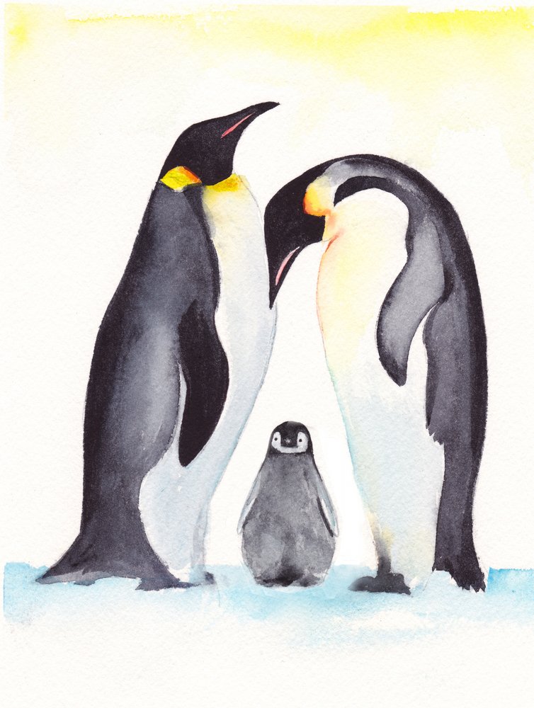Gentle Penguin Family by Christine Lindstrom