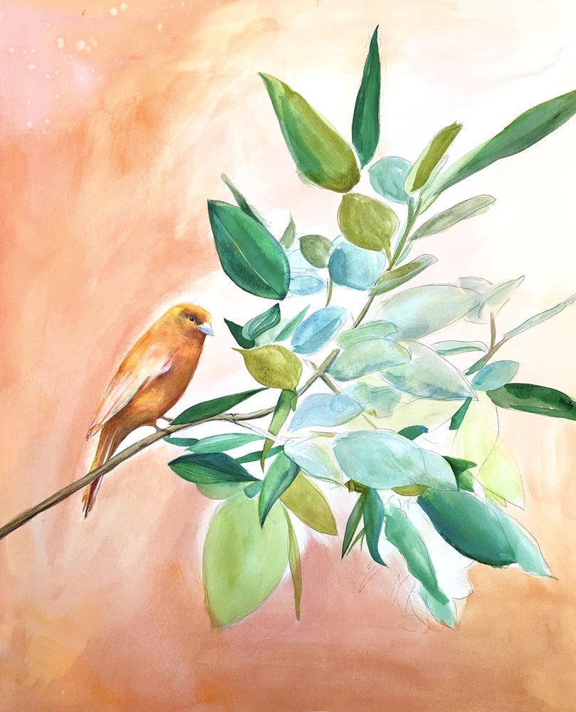Orange Bird Branch by Christine Lindstrom