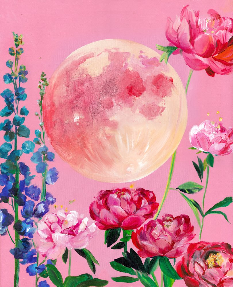 Pink Moon Garden by Christine Lindstrom