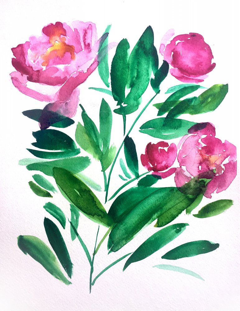 Vibrant Watercolor Flowers by Christine Lindstrom