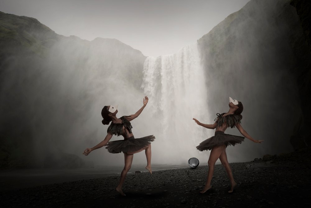 Dark Fantasy Waterfall Dancers by Christine von Diepenbroek