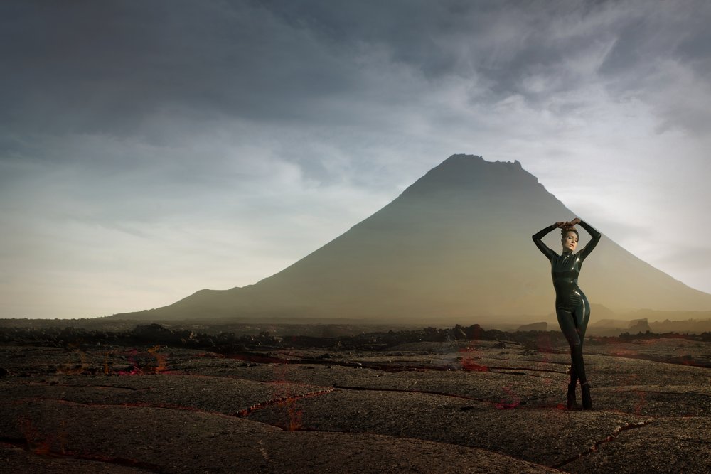 Lone Figure Alien Landscape by Christine von Diepenbroek