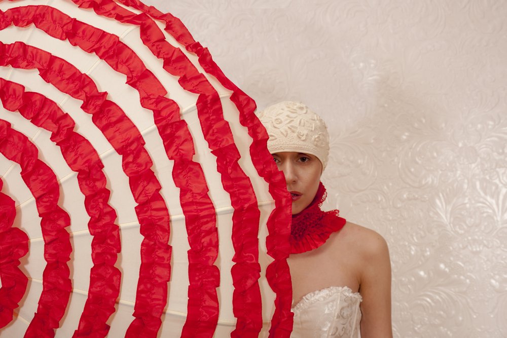 Mysterious Red Umbrella by Christine von Diepenbroek