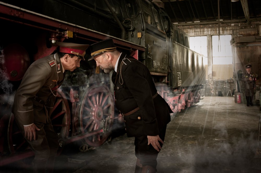 Vintage Steam Train Inspection by Christine von Diepenbroek