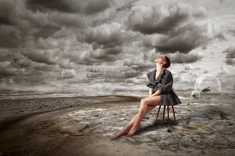 Woman in Surreal Desolation by Christine von Diepenbroek