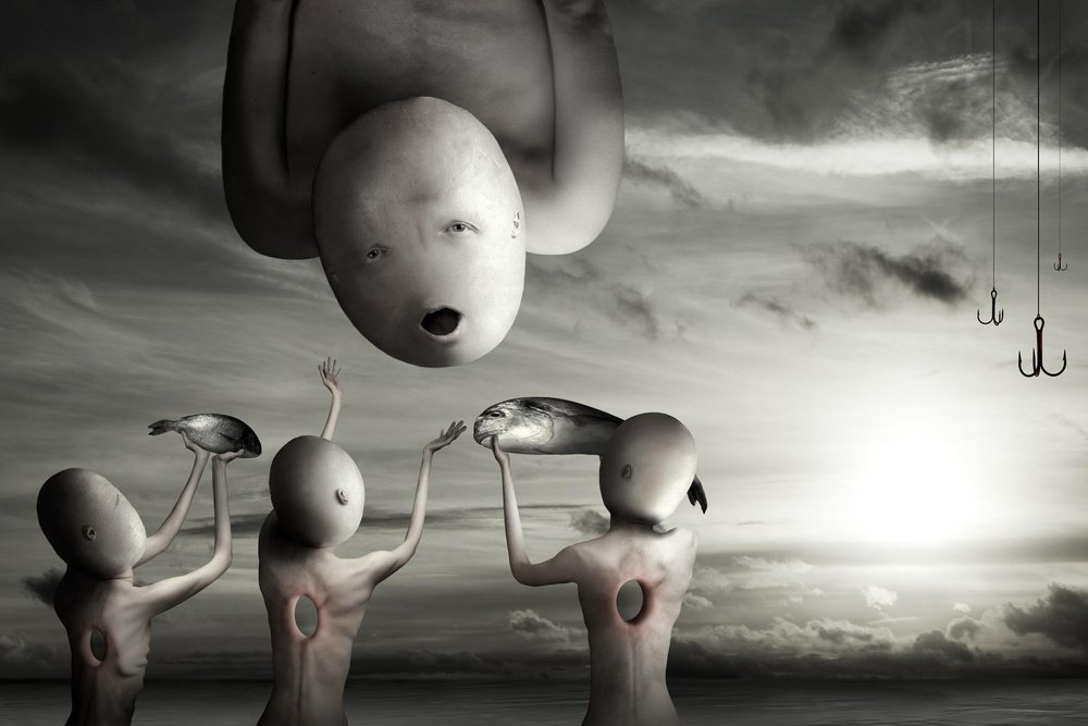 Surreal Fish Offering by Christophe Kiciak