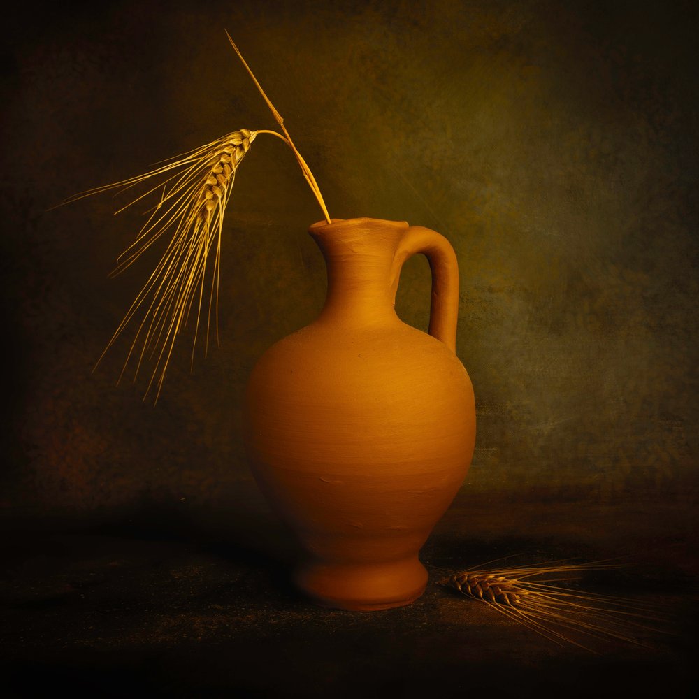 Golden Wheat Jug by Cicek Kiral