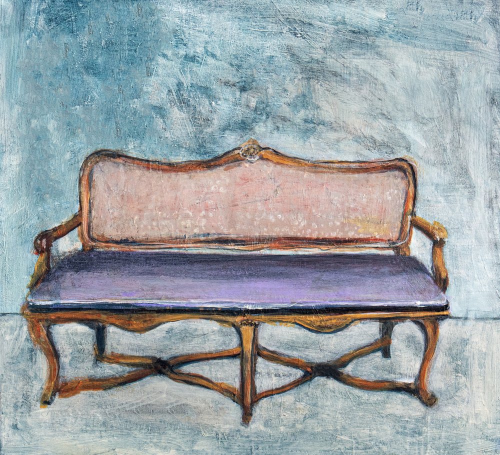 Elegant Purple Settee by Claire Lerner