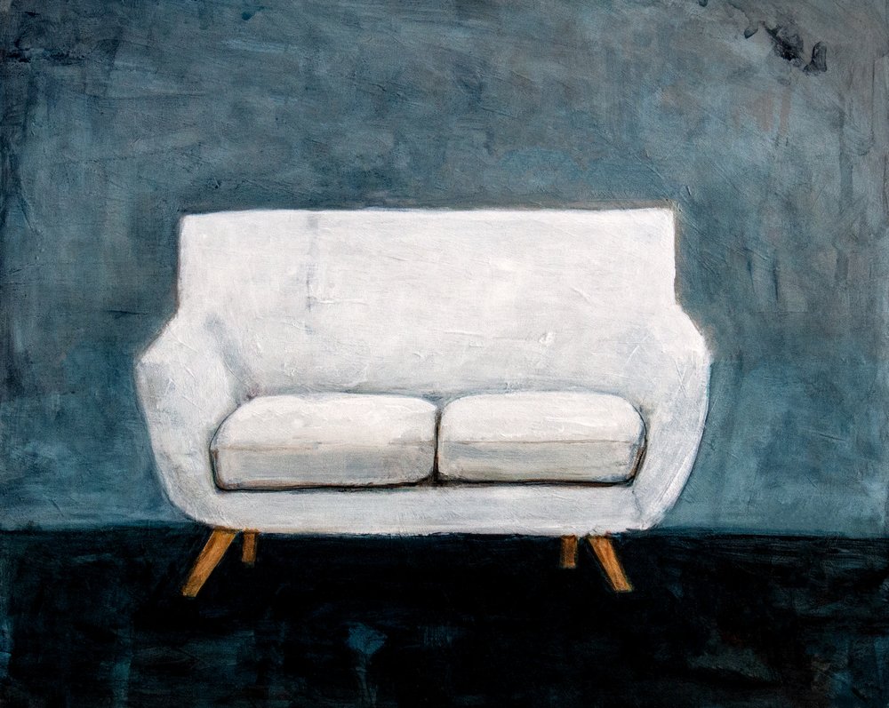 Serene White Couch by Claire Lerner
