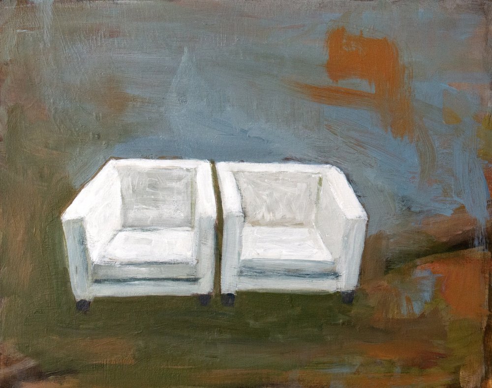 Two White Chairs by Claire Lerner