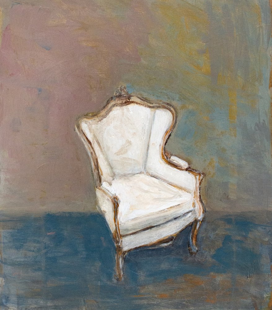 White Rococo Armchair by Claire Lerner