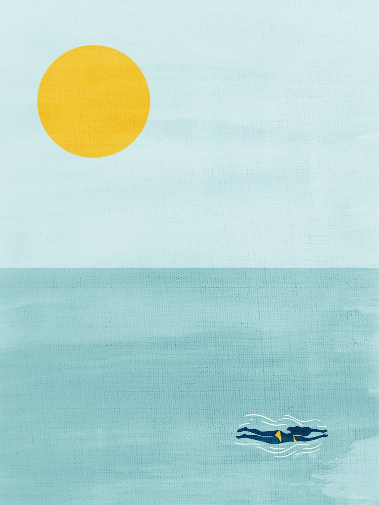 Ocean Sun Swimmer by Claudia Spano'