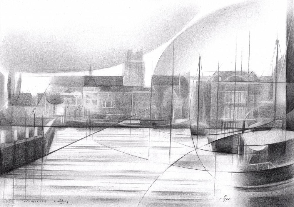 Abstract Harbor Scene by Corné Akkers