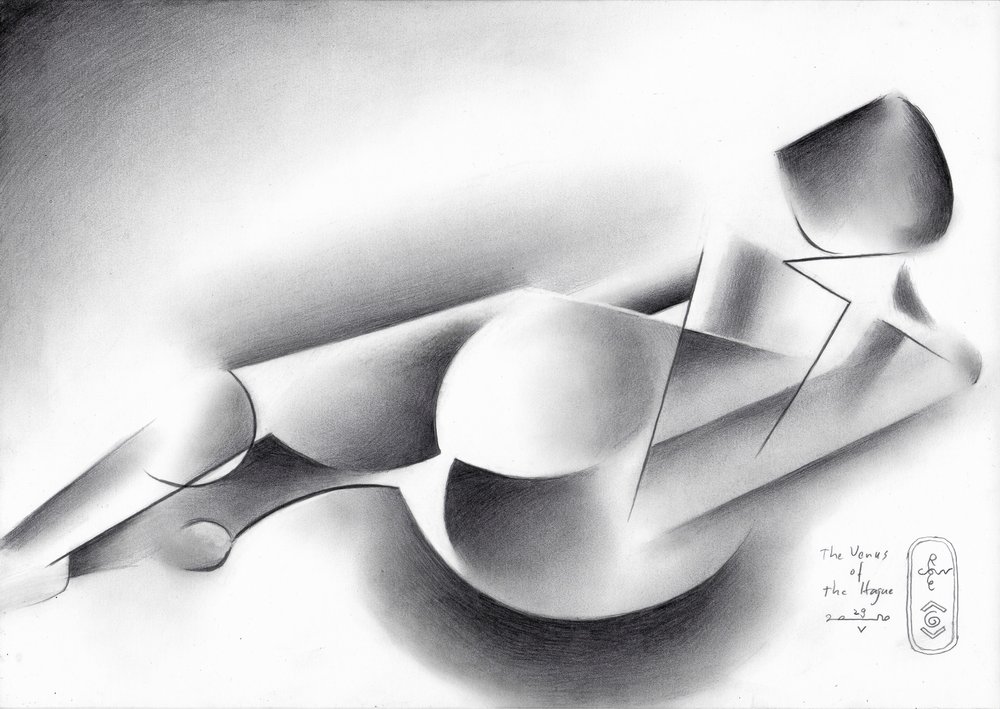 Abstract Reclining Figure by Corné Akkers