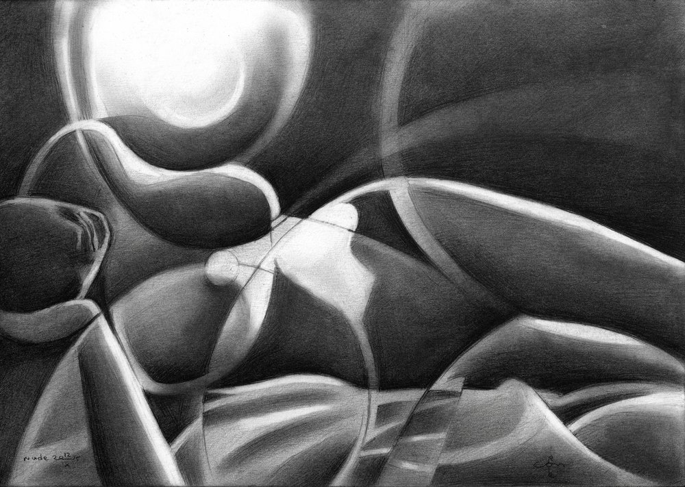 Abstract Reclining Woman by Corné Akkers