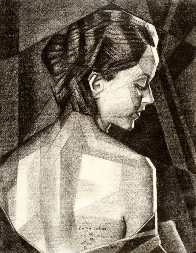 Contemplative Geometric Portrait by Corné Akkers