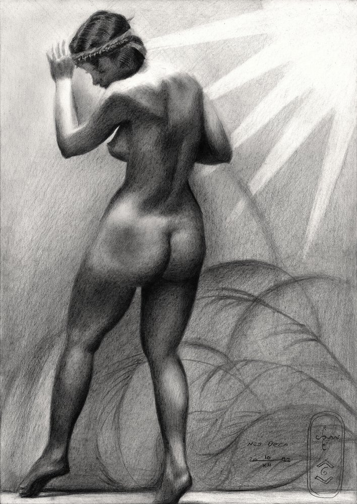 Contemplative Nude Figure by Corné Akkers