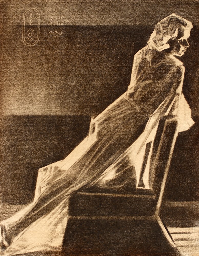 Elegant Woman Leaning by Corné Akkers