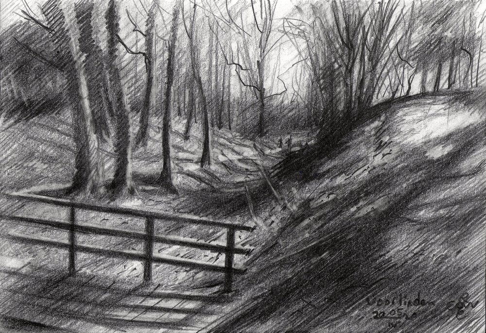 Forest Path Sketch by Corné Akkers