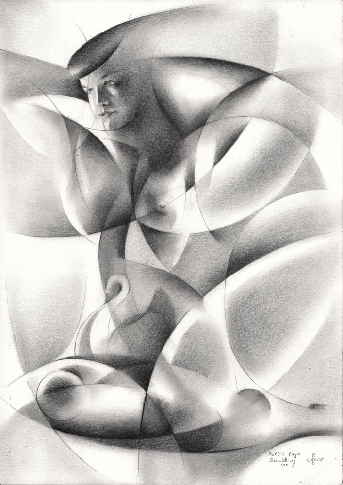 Geometric Nude Woman by Corné Akkers