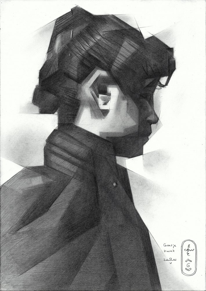 Geometric Woman Profile by Corné Akkers