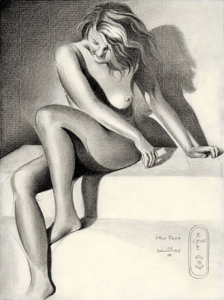 Graceful Seated Nude by Corné Akkers