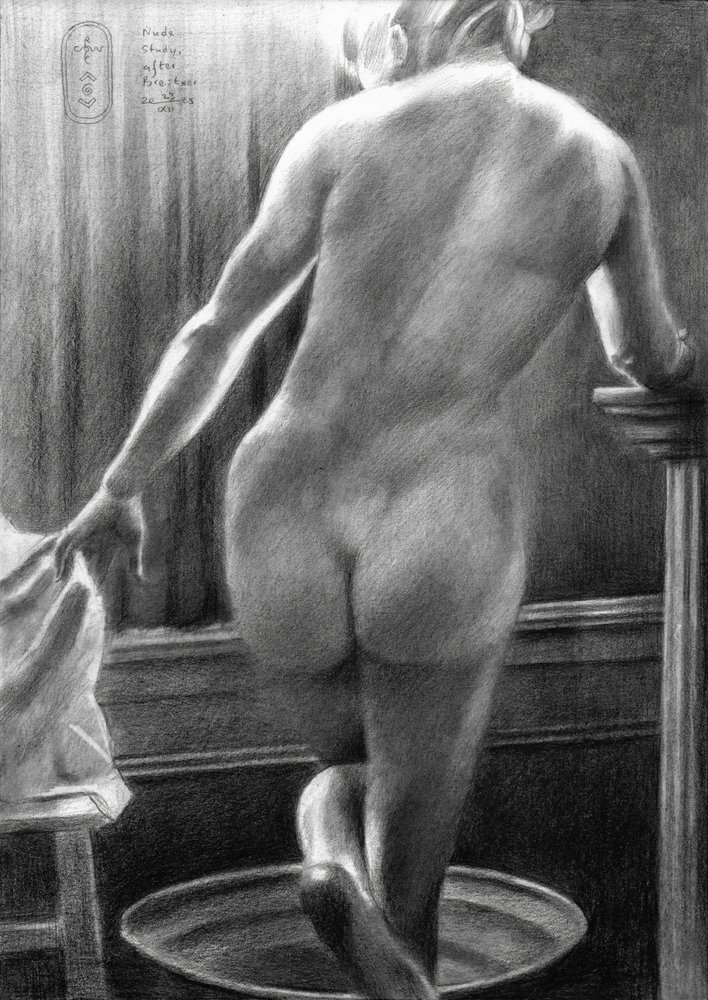 Nude Study, After Breitner - 23-12-25 by Corné Akkers