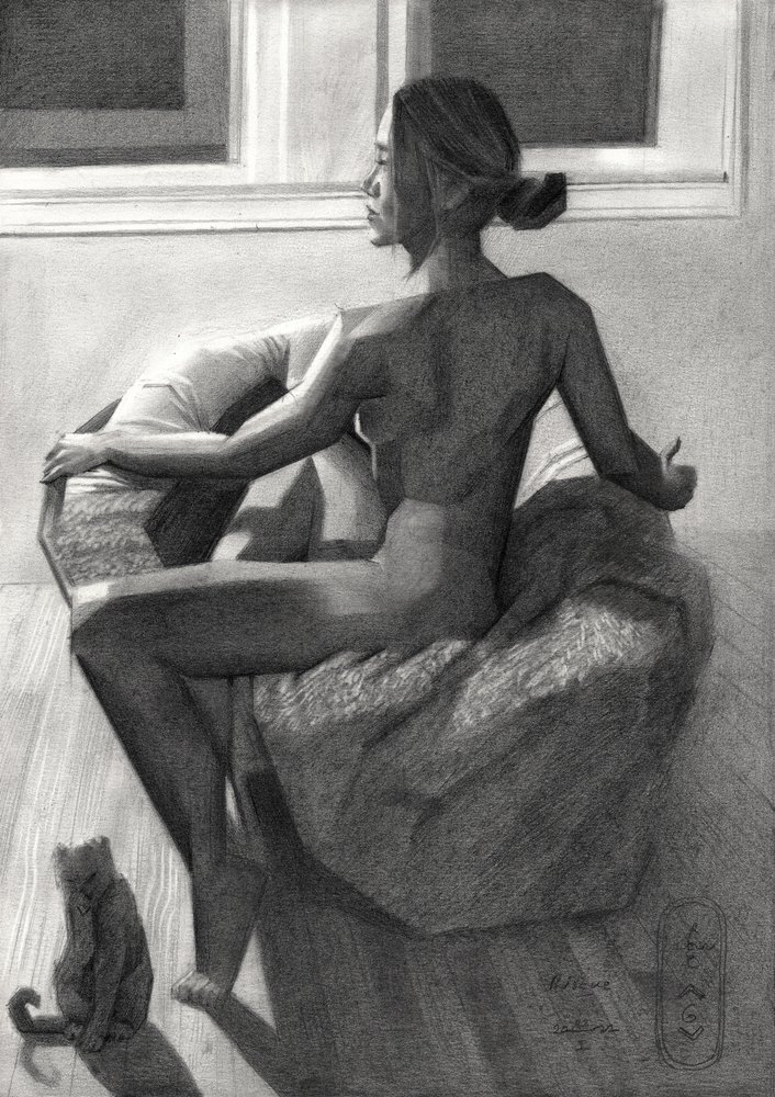 Nude Woman by Window by Corné Akkers