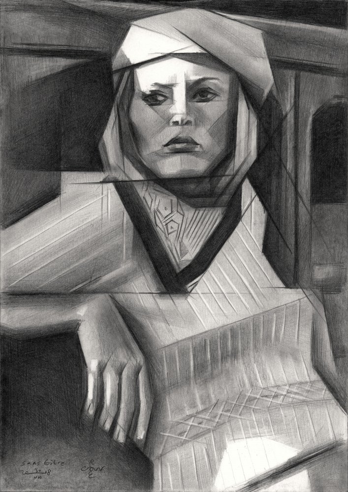 Pensive Geometric Woman by Corné Akkers