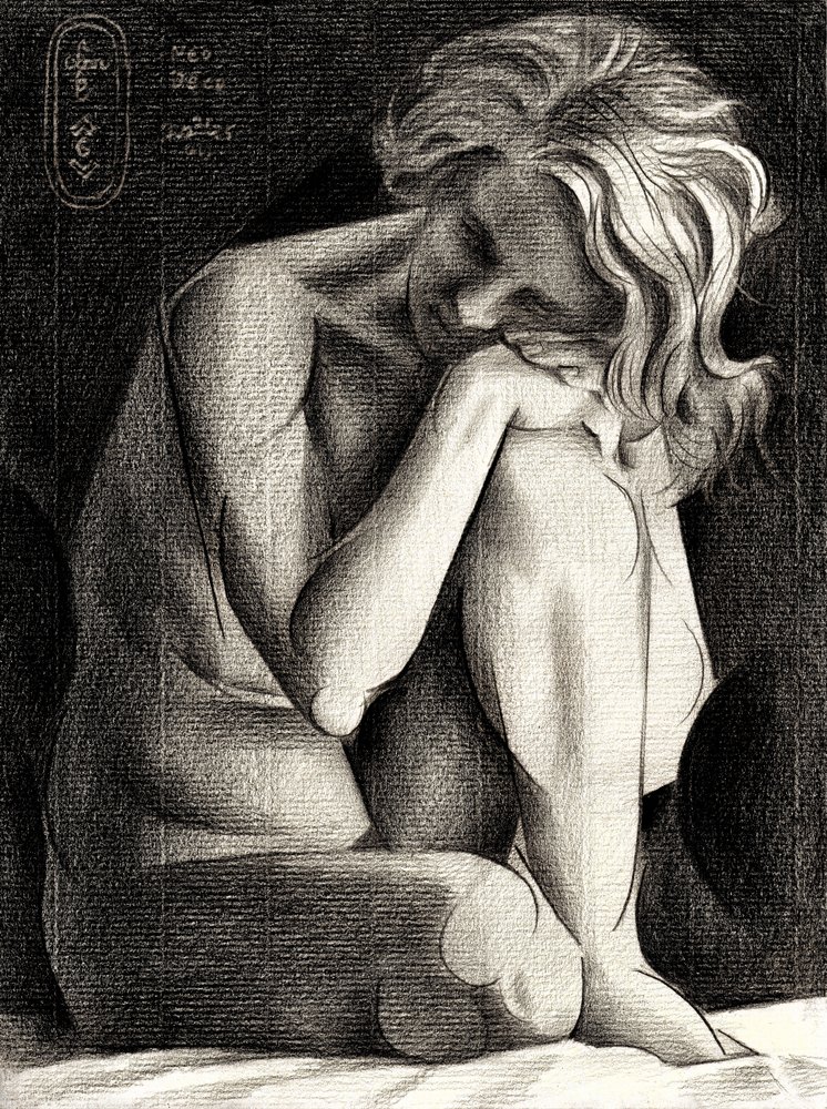 Pensive Nude Study by Corné Akkers