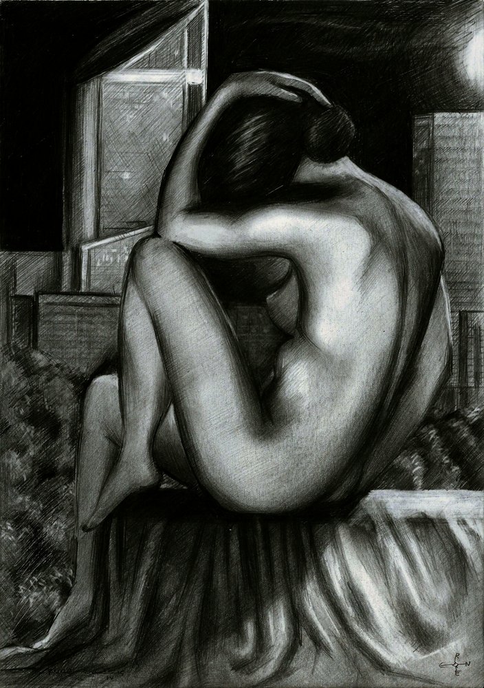 Pensive Urban Nude by Corné Akkers