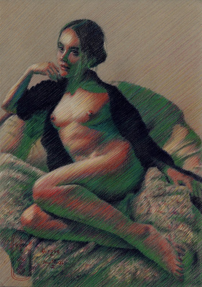 Sensual Reclining Nude by Corné Akkers