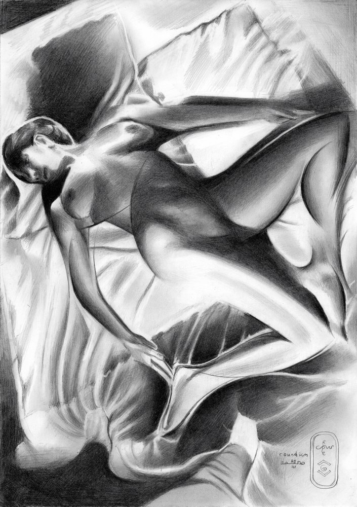 Serene Pregnant Repose by Corné Akkers