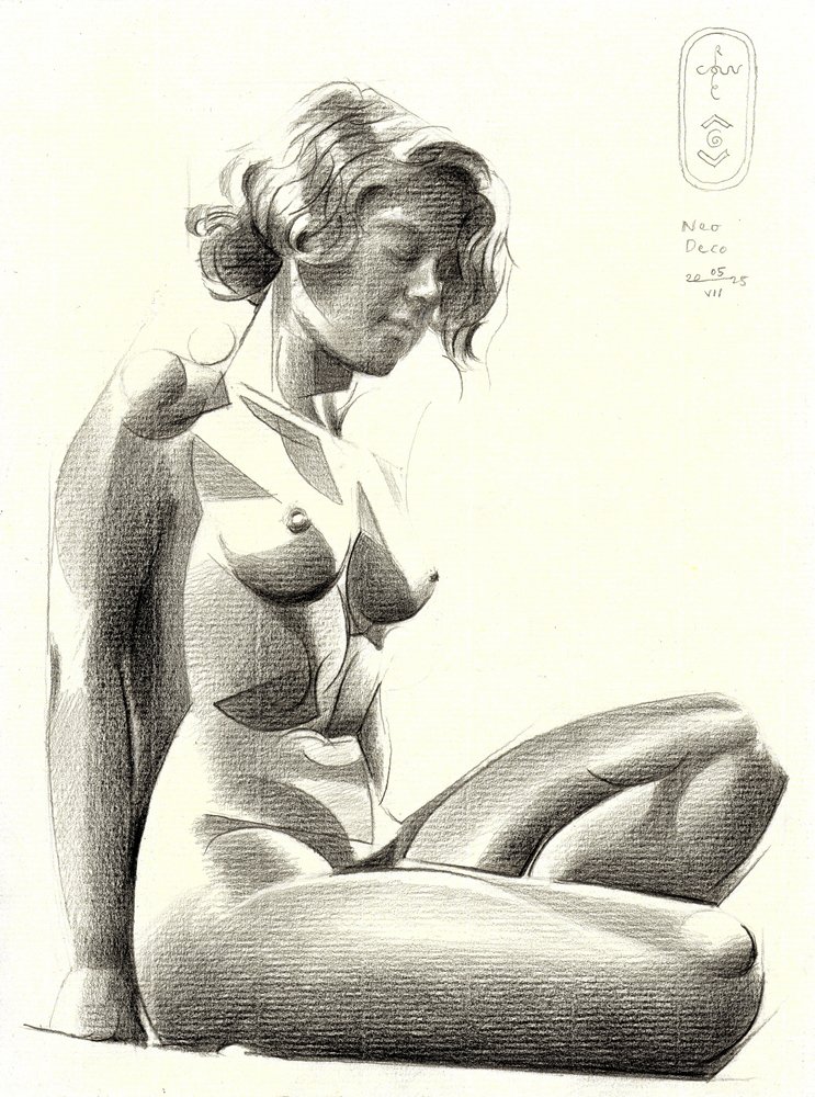 Stylized Seated Nude by Corné Akkers